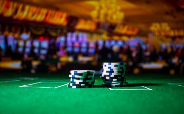 Chips on Blackjack Table