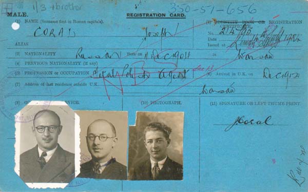 Joe Coral's Registration Card