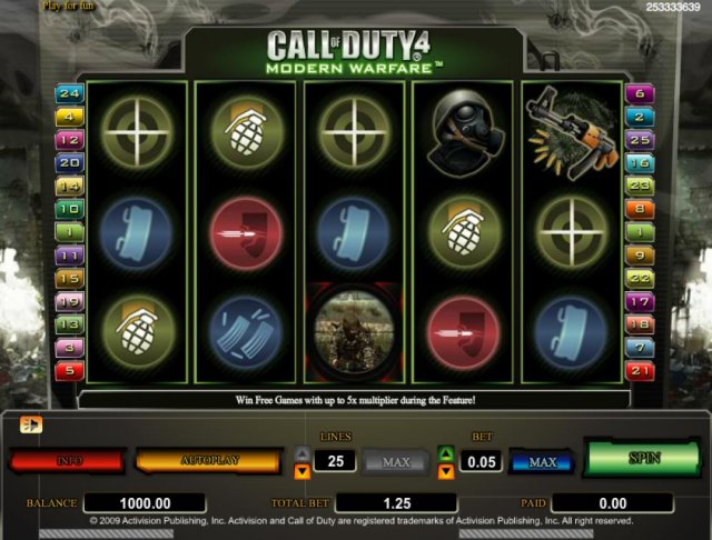 Call of Duty 4 Modern Warfare slot game